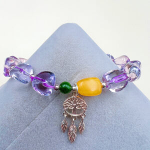 Amethyst and Amber Bracelet