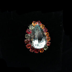 Aquamarine Gemstone Brooch