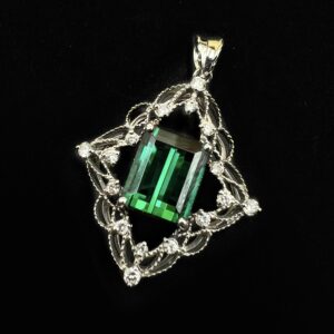 Blue-Green Tourmaline Pendant